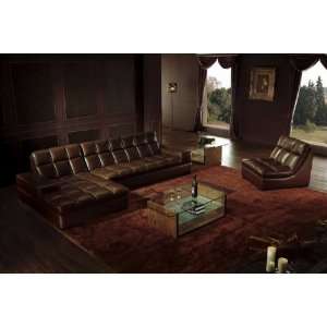  Vig Furniture Bo3935 Modern Brown Leather Sectional Sofa 