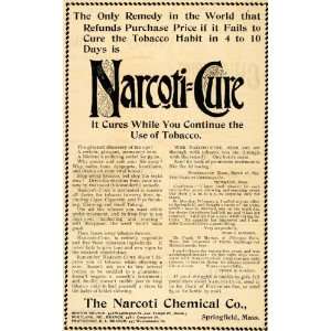   Cure Remedy Tobacco Narcoti Chemical Co   Original Print Ad Home