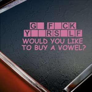  Buy A Vowel Pink Decal Funny Car Truck Window Pink Sticker 