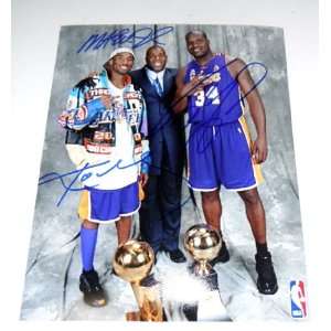 Kobe Bryant, Magic Johnson & Shaquille ONeal Hand Signed Autographed 
