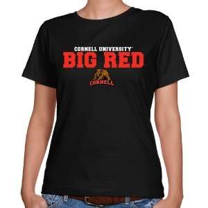  Cornell Big Red Ladies Black University Name Classic Fit T 