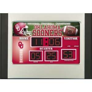 Oklahoma Sooners Scoreboard Desk Clock:  Sports & Outdoors