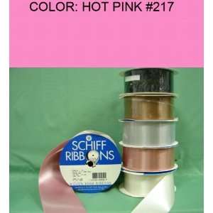  50yds SINGLE FACE SATIN RIBBON Hot Pink #217 3/8~USA 