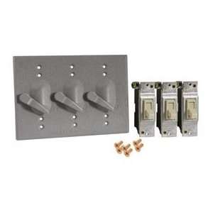   Weatherproof Mount Cover (3) Single Pole Switches: Home Improvement