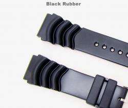   Rubber Black Diver Watch Band Fits SEIKO Divers Watches (P82A)  