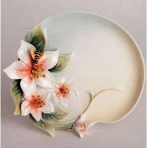  Franz Porcelain Bee & Apple Blossom flower Design Tray 