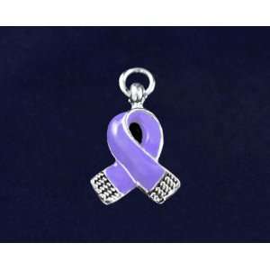  Purple Ribbon Charm   Small (50 Charms) Arts, Crafts 