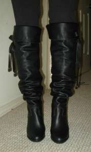 CHLOE Black Thigh High/Over Knee Renna Boots w/Heels CH15026 NEW w/out 