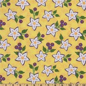  44 Wide Veranda Flower Designs Sorbet/Yellow Fabric By 