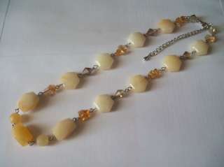 HAND CRAFTED Necklace  18+ adjustable, NATURAL STONE  