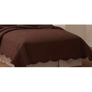  French Tile Queen Bedspread Chocolate