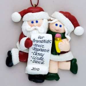   Santa and Mrs. Claus with List Christmas ornament