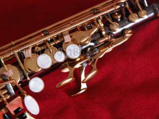   Soprano Saxophone Black Nickel Gold Plated Saxofon High F#, G NEW