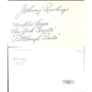   Vintage Index Card Rare JSA COA   MLB Cut Signatures Sports