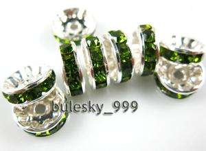 40pcs A+Grade Crystal Rhinestone Rondelle Spacer Bead 12mm Olive 