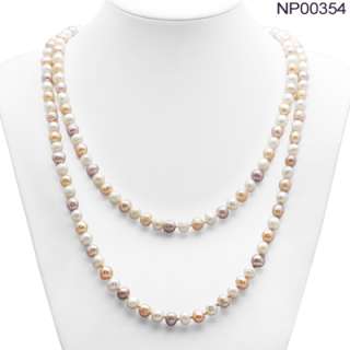 60 Freshwater Cultured Pearls Necklace in Natural Cream White or 