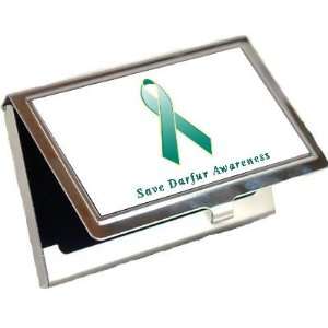  Save Darfur Awareness Ribbon Business Card Holder: Office 