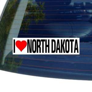  I Love Heart NORTH DAKOTA   Window Bumper Sticker 