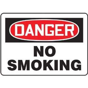 Safety Sign, Danger   No Smoking, 10 X 14, Plastic  