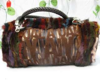 NEW CUT Gorgeous ReaL Genuine Mink Fur Handbag M025  