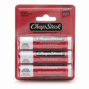  Chapstick Lip Balm, Classic Strawberry 3 Pack Beauty