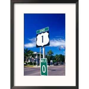  Mile Marker 0, Key West, Florida Keys, Florida, USA Framed 