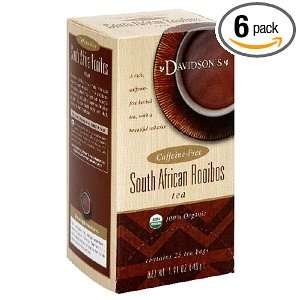 Davidsons Tea South African Rooibos, 25 Count Tea Bags (Pack of 6 