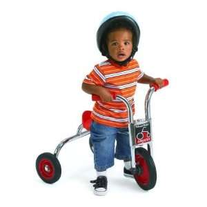   Silver Rider Pusher Trike in Plated Chrome & Red: Sports & Outdoors