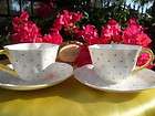 SHELLEY DAINTY YELLOW POLKA DOTS * TWO SETS * CUP and SAUCER 