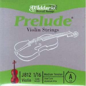  DAddario Violin Prelude A Aluminum Wound 1/16, J812 1/16 