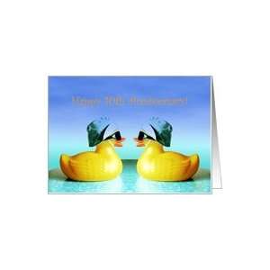  10th, Happy Anniversary, Two Yellow Ducks Card Health 