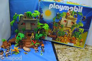 Vintage Playmobil 3015 jungle ruin set. Almost complete, original box 