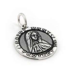    Sterling Silver Saint Mary Protect Us Charm Pendant Jewelry