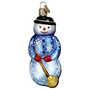  Old World Christmas Glistening Candy Mold Snowman Glass 