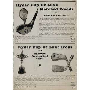  1934 Ryder Cup Golf Clubs Woods Irons Vintage Print Ad 
