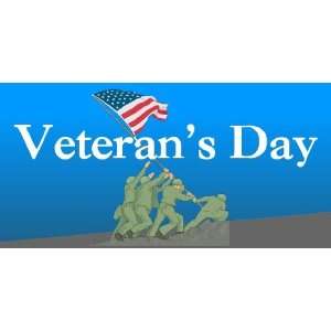  3x6 Vinyl Banner   Veterans Day Iwo Jima 