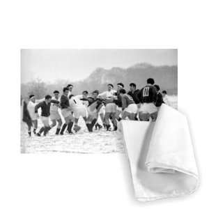  Rugby Union. Action in the snow. November   Tea Towel 