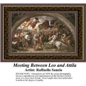  Meeting Between Leo and Attila, Cross Stitch Pattern PDF 