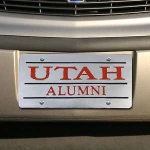  Utah Utes Silver Mirrored Alumni License Plate Automotive