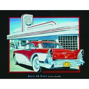  Don Stambler Route 66 Diner 5x7 Poster Print: Home 