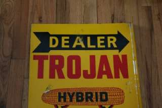 SCARCE YELLOW1950s 60s TROJAN HYBRID Seed Corn Advertising 2 Sided 