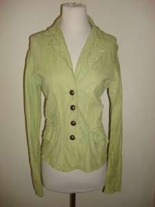RIZAL SPRING GLAMOUR LIME GREEN LEATHER JACKET SIZE M  