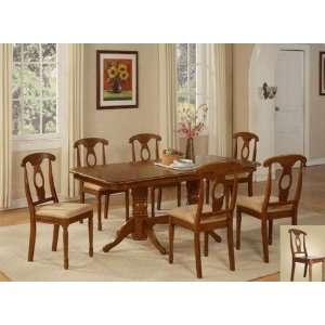   featured 18 in. butterfly leaf and 6 Napoleon styled Wood Seat Chairs