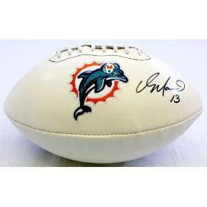  Dan Marino Signed Dolphins Logo Ball   GAI   Autographed 