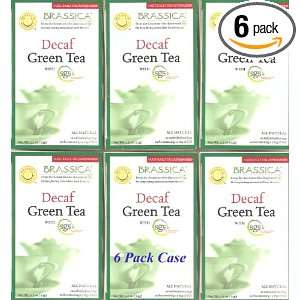 Brassica Decaf. Green Tea W/sgs~ 6 Boxes (96 Tea Bags):  
