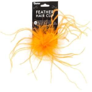  Ostrich Feather Hair Clip 1/Pkg Orange: Arts, Crafts 