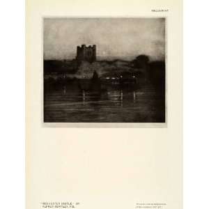  1917 Print Alfred Bentley Art Rochester Castle River 