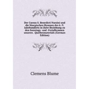   unseres . Quellenmaterials (German Edition) Clemens Blume Books