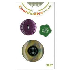  Button Coordinates 3ct Multi Purple and Green (3 Pack 