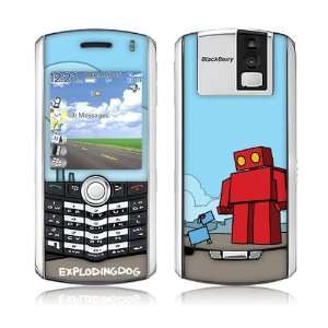  MS EXDG40065 Blackberry Pearl  8100  EXPLODINGDOG  Red Robot Skin